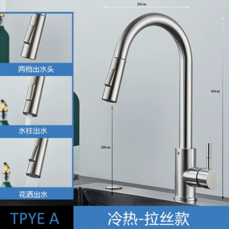 Commercial Kitchen Faucets - Modern Matte Black Kitchen Faucet Single