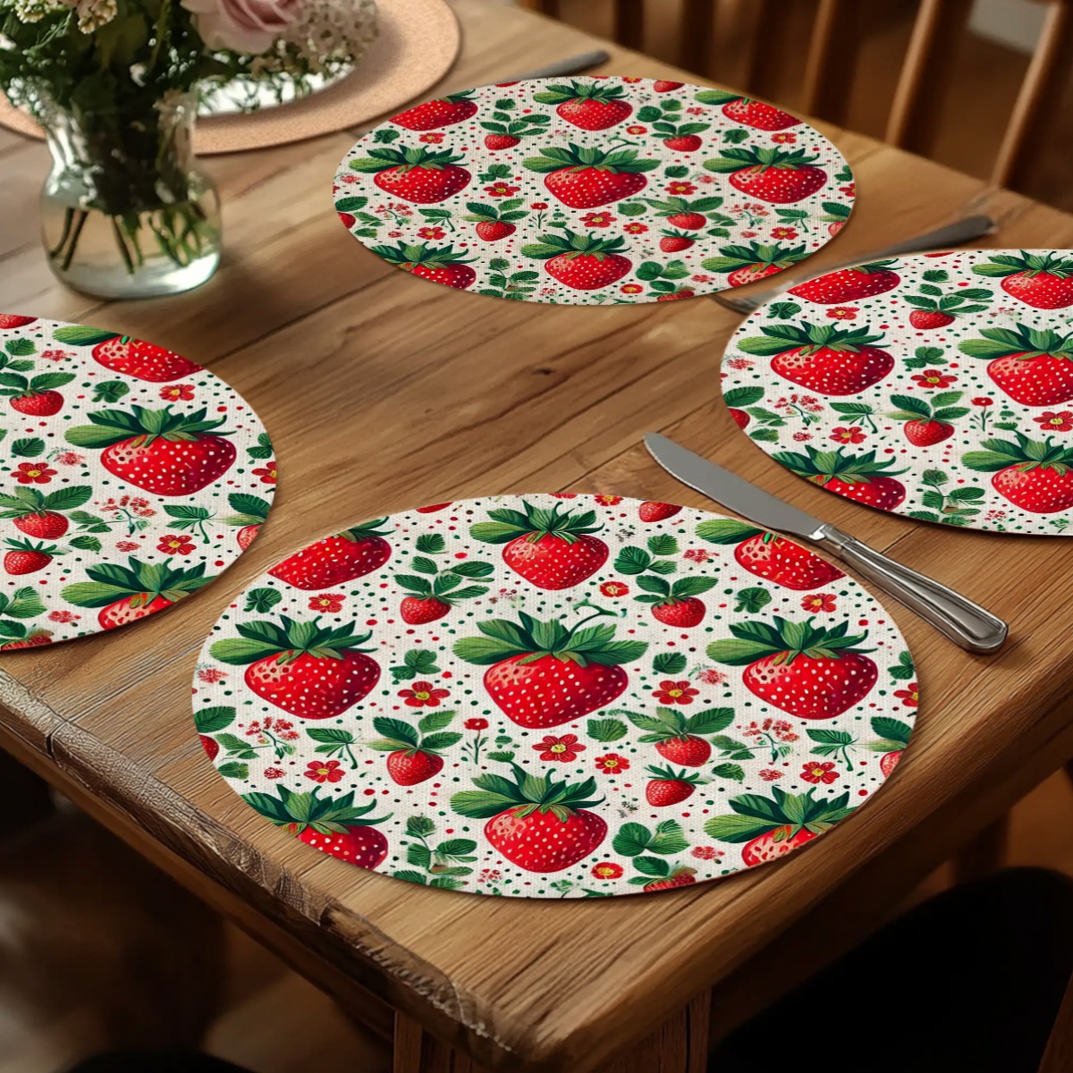 Commercial Kitchen Design - 4PCS 2D flat print, strawberry themed