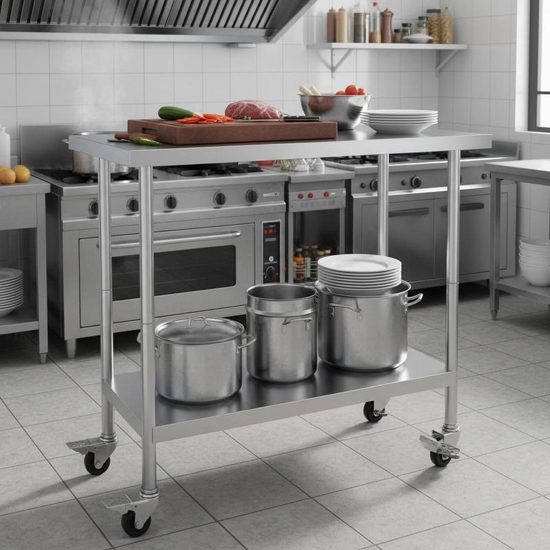 Commercial Kitchen Design - Metal Prep Station 24 x 24