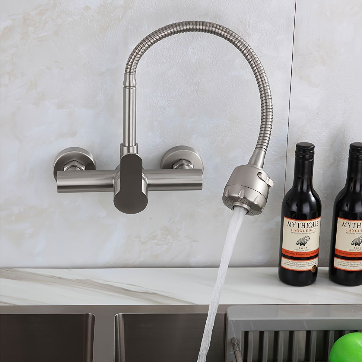 Commercial Kitchen Faucets - Wall-Mounted Kitchen Faucet, Single Handle, Commercial