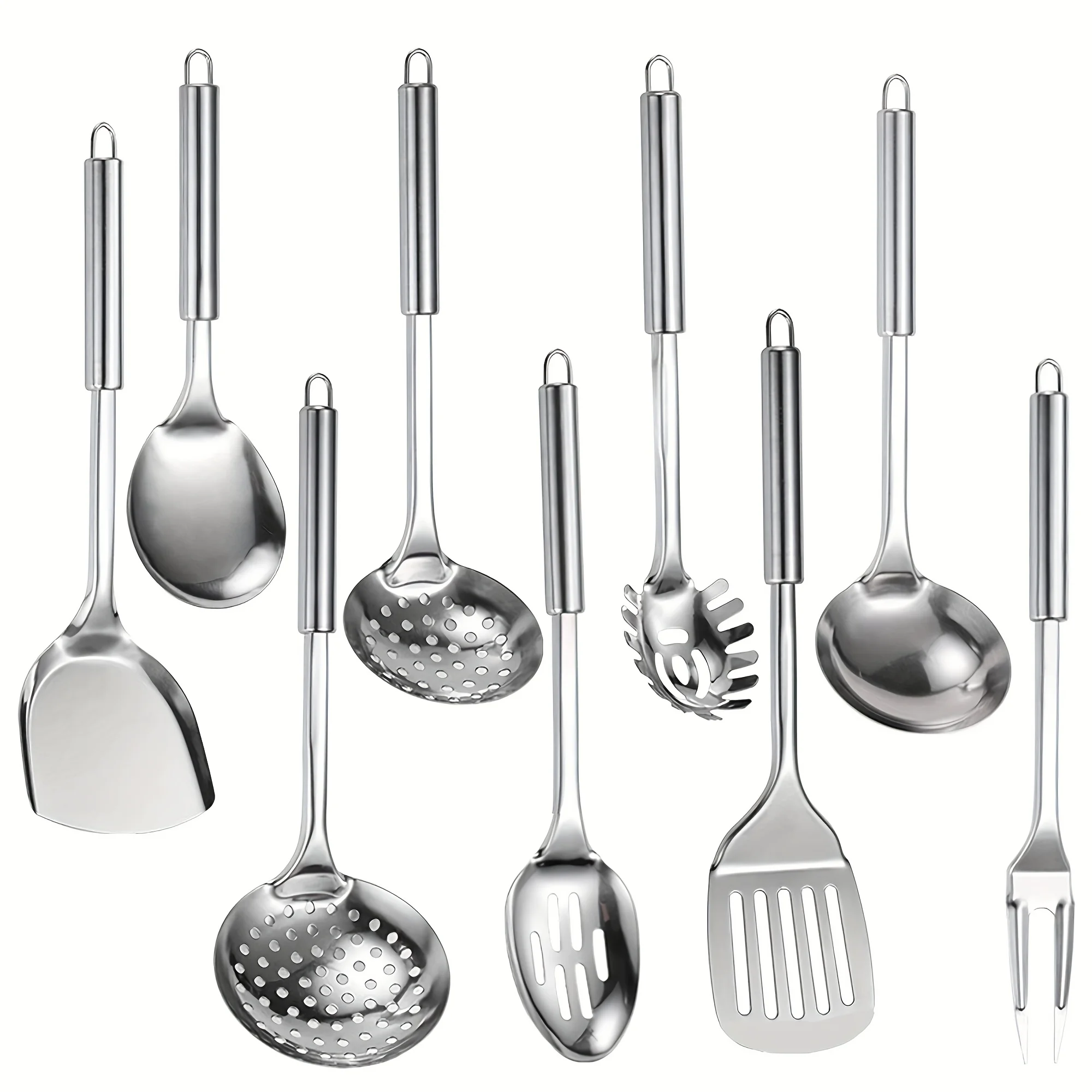 Commercial Kitchen Design - 9pcs Cooking Utensil Set, 304 Stainless