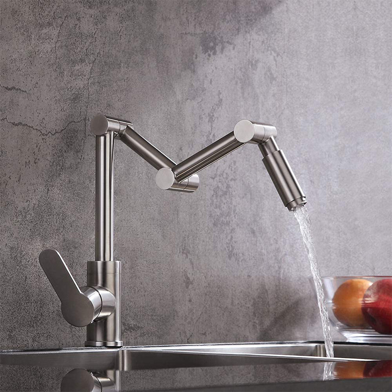 Commercial Kitchen Faucets - Faucet Black/Nickel Hot And Cold Mixed