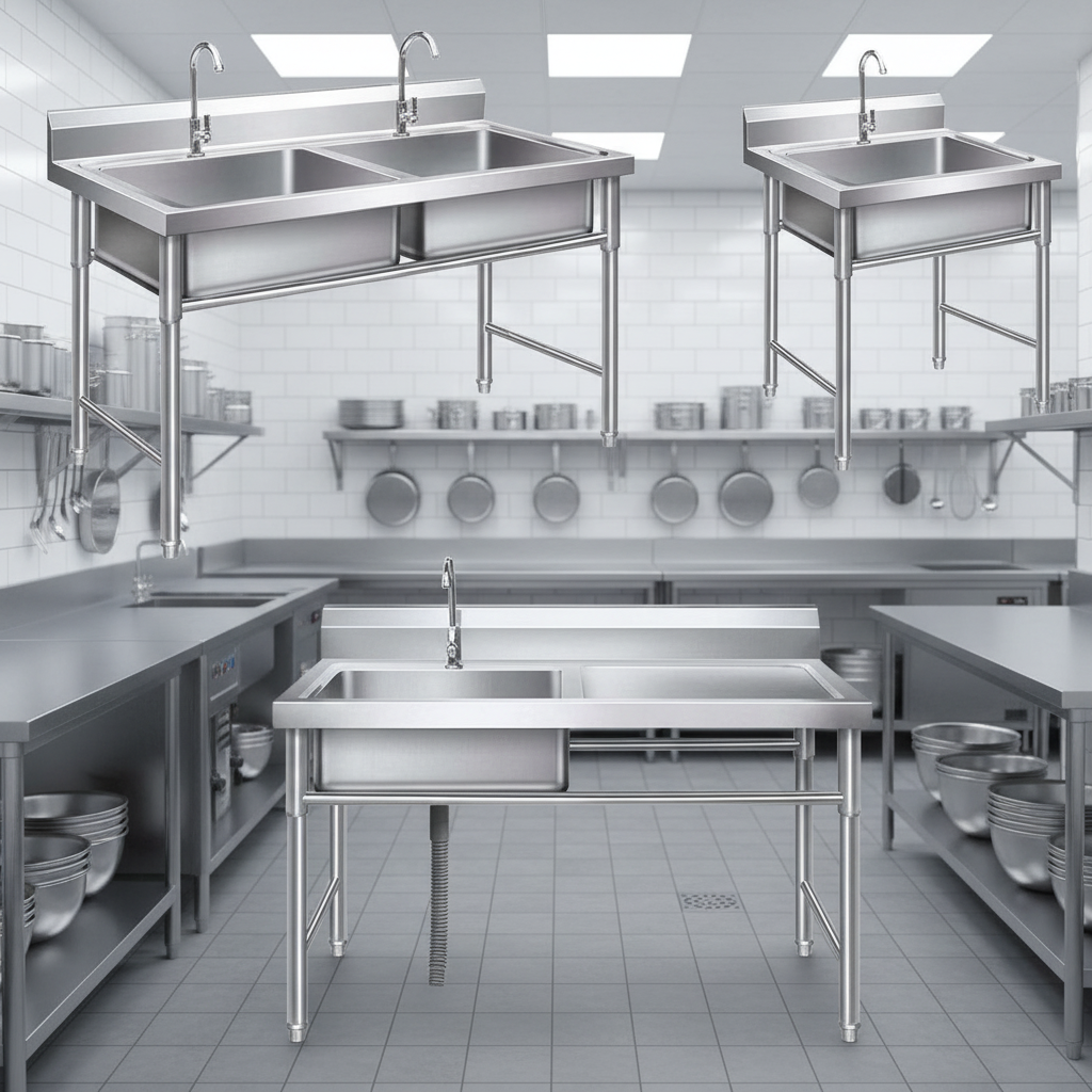 Singapore Hot Selling  Standar - Commercial Kitchen Sink reseña y precio
