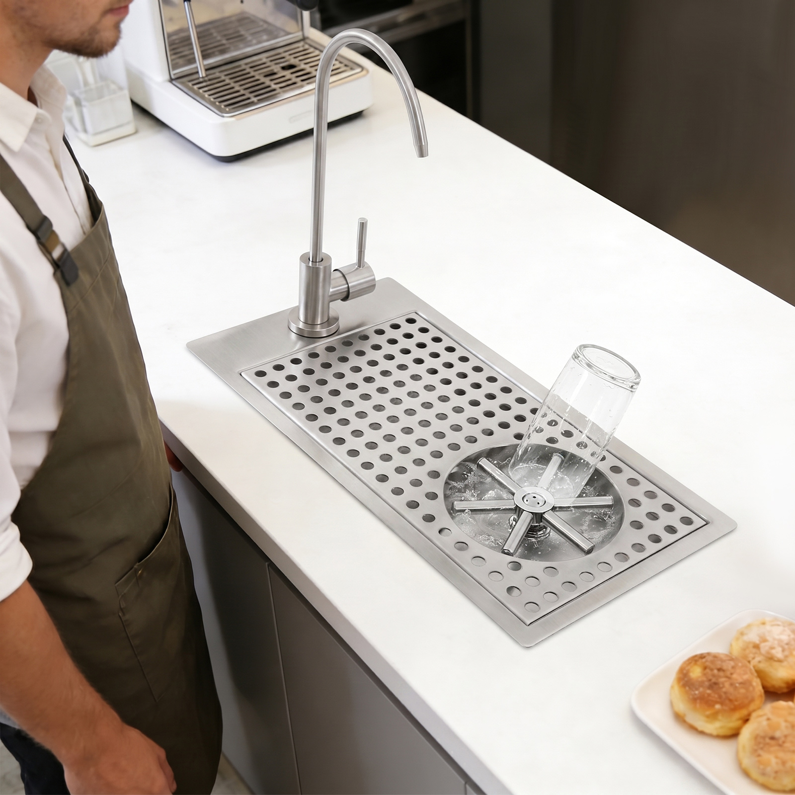 Commercial 304 Stainless Steel - Commercial Kitchen Faucets reseña y precio