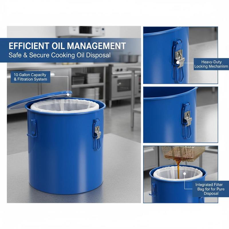 Carbon Steel Oil Disposal Cont - Commercial Kitchen Oil Disposal reseña y precio