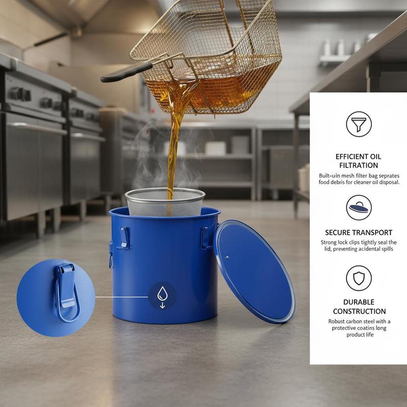 Carbon Steel Oil Disposal Cont - Commercial Kitchen Oil Disposal reseña y precio