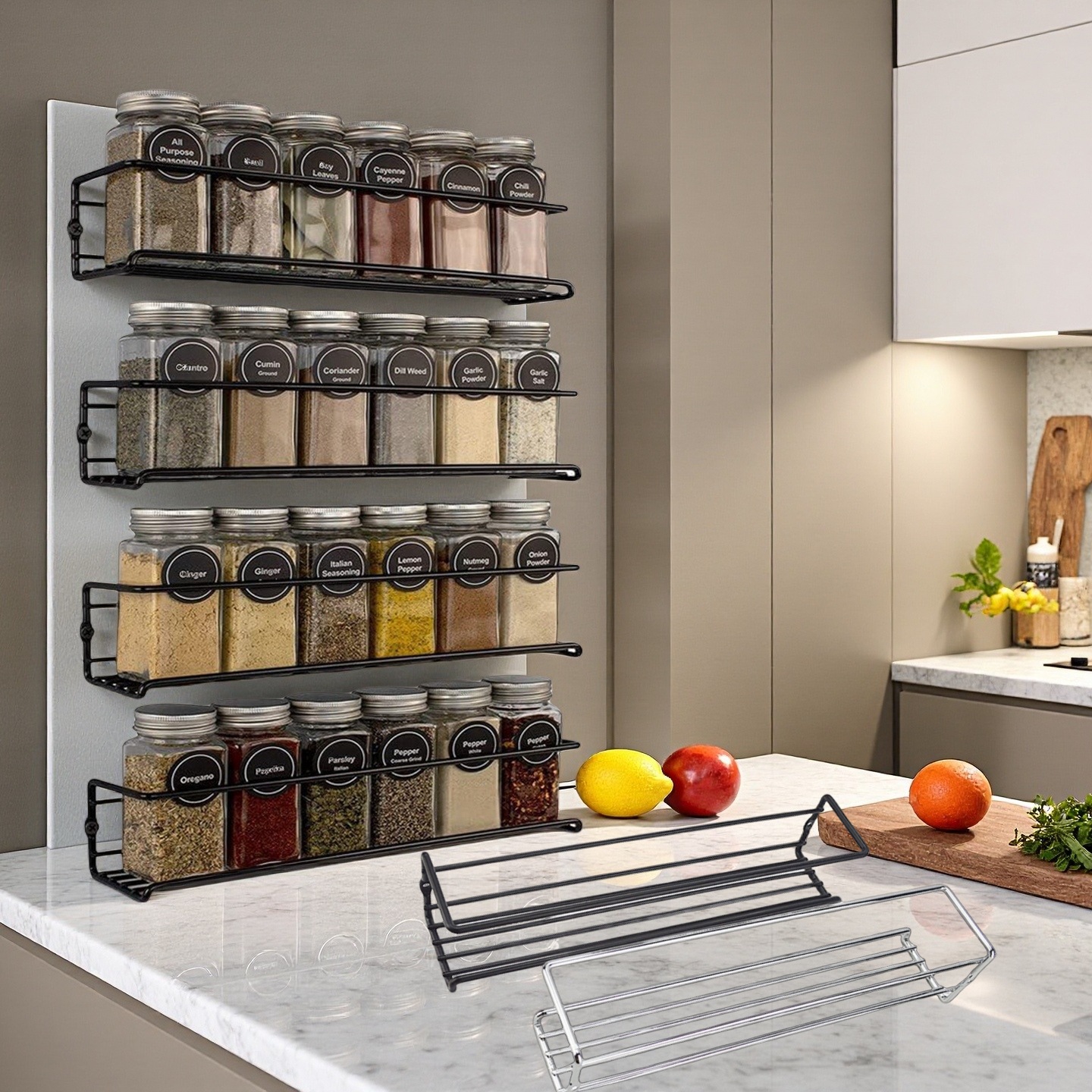 2PCS Kitchen Spice Rack Metal  - Commercial Kitchen Shelving reseña y precio