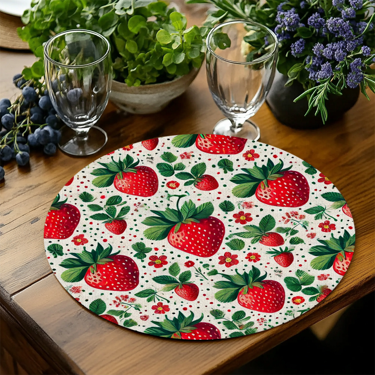 4PCS 2D flat print, strawberry - Commercial Kitchen Design reseña y precio