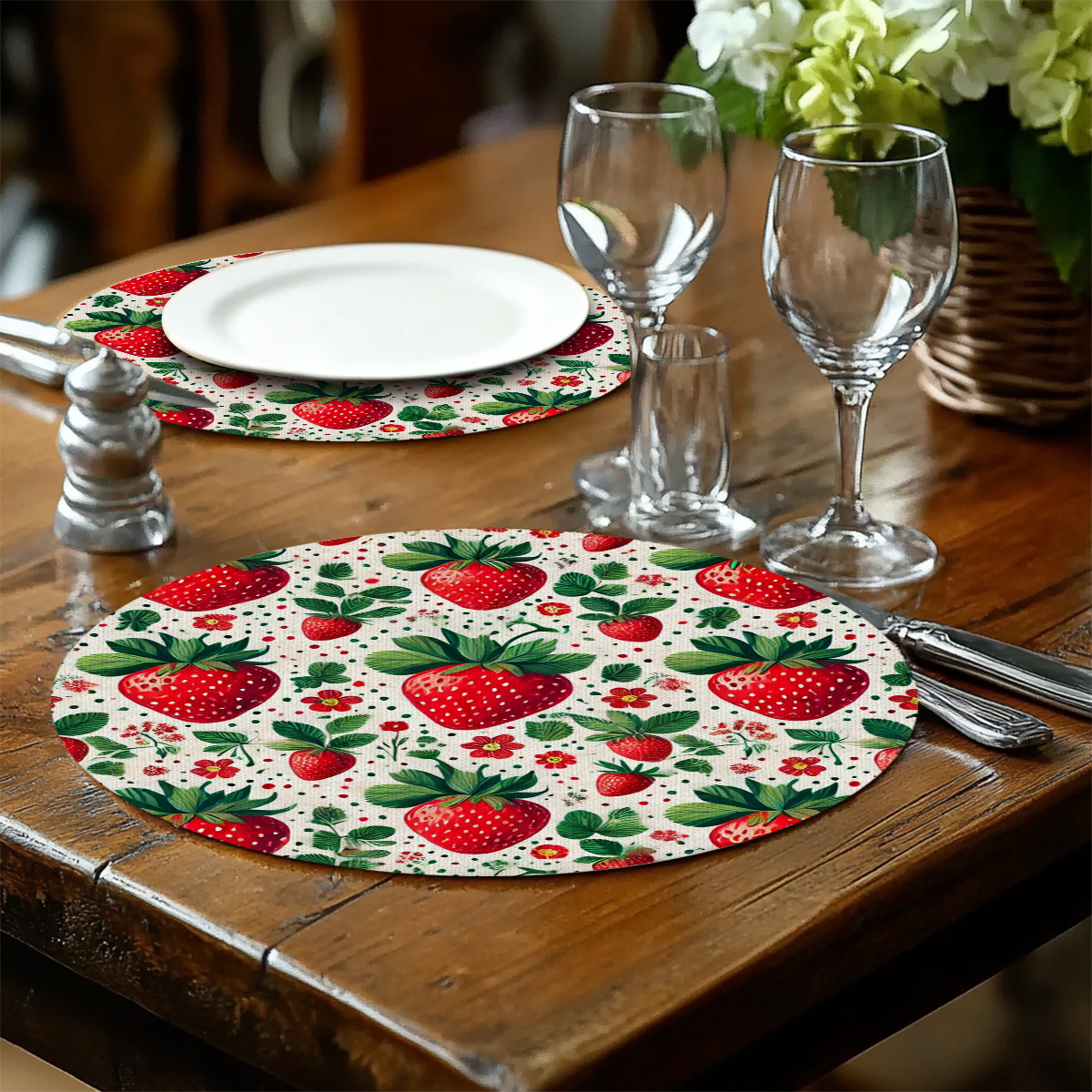 4PCS 2D flat print, strawberry - Commercial Kitchen Design reseña y precio