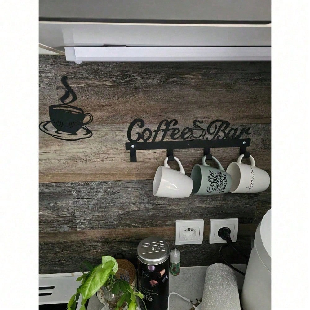 Rustic Farmhouse Metal Mug Rac - Commercial Kitchen Shelving reseña y precio