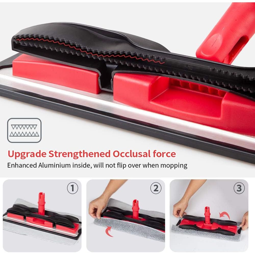 Floor Mop with 4 Washable Pads - Commercial Kitchen Tile Flooring reseña y precio