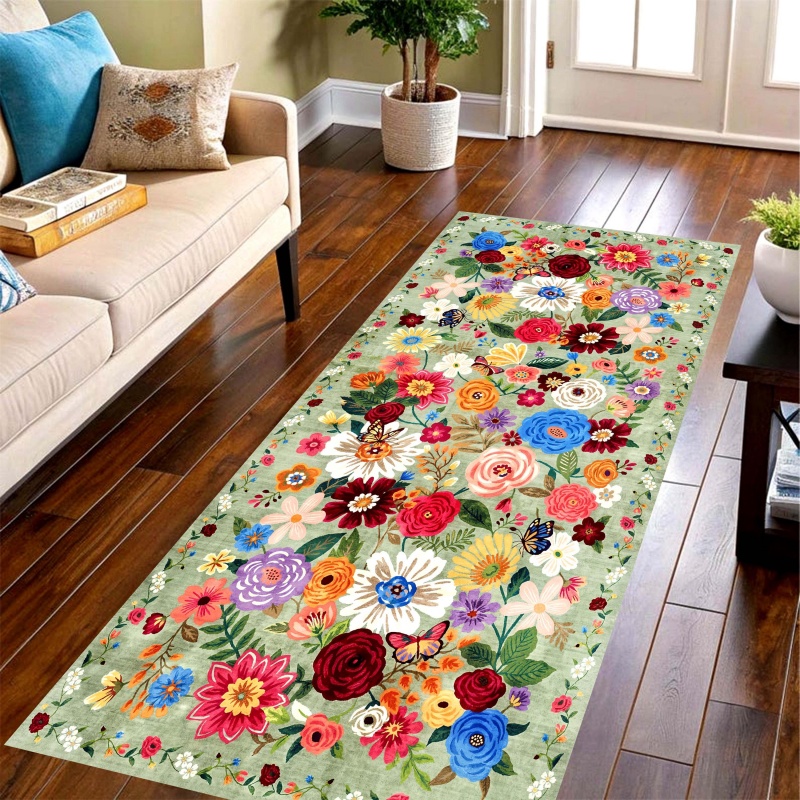 Light Green Mixed Wild Floral  - Commercial Kitchen Mats Anti Fatigue reseña y precio