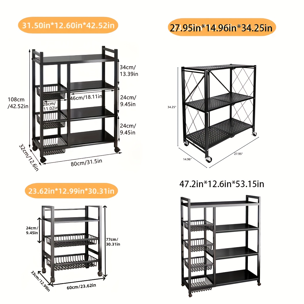 us1pc Movable Storage Rack, Ad - Commercial Kitchen Shelving reseña y precio