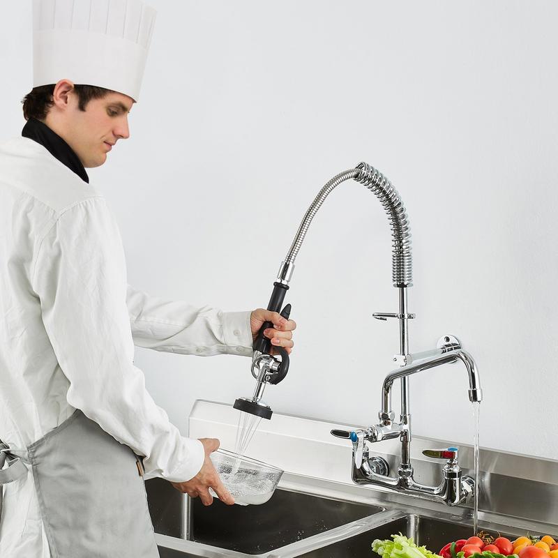 Commercial faucet with pre-rin - Commercial Kitchen Faucets reseña y precio