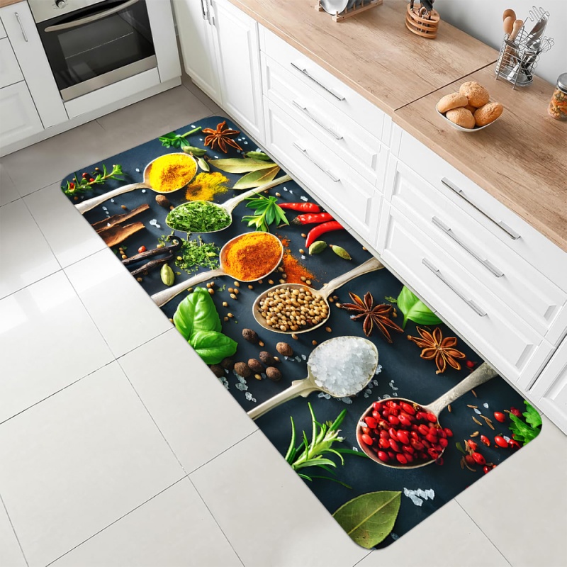Kitchen Spice Herb Print Runne - Commercial Kitchen Mats Anti Fatigue reseña y precio