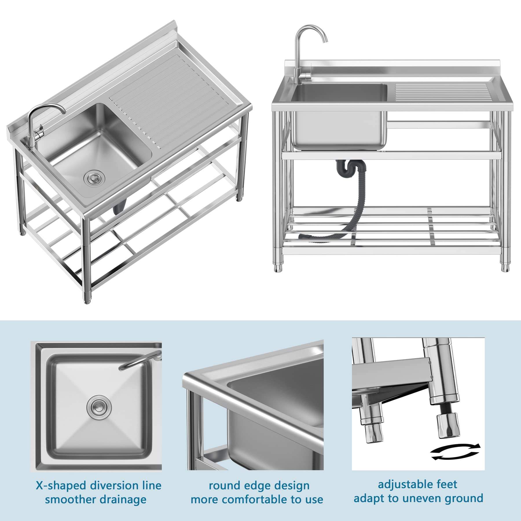 Top Selling Stainless Steel Co - Commercial Kitchen Sink reseña y precio