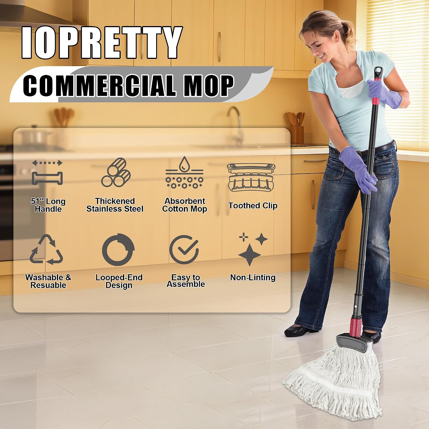 Commercial Mop for Floor Clean - Commercial Kitchen Tile Flooring reseña y precio