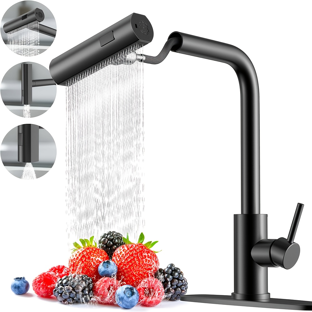 1 PC Black Kitchen Faucet With - Commercial Kitchen Faucets reseña y precio
