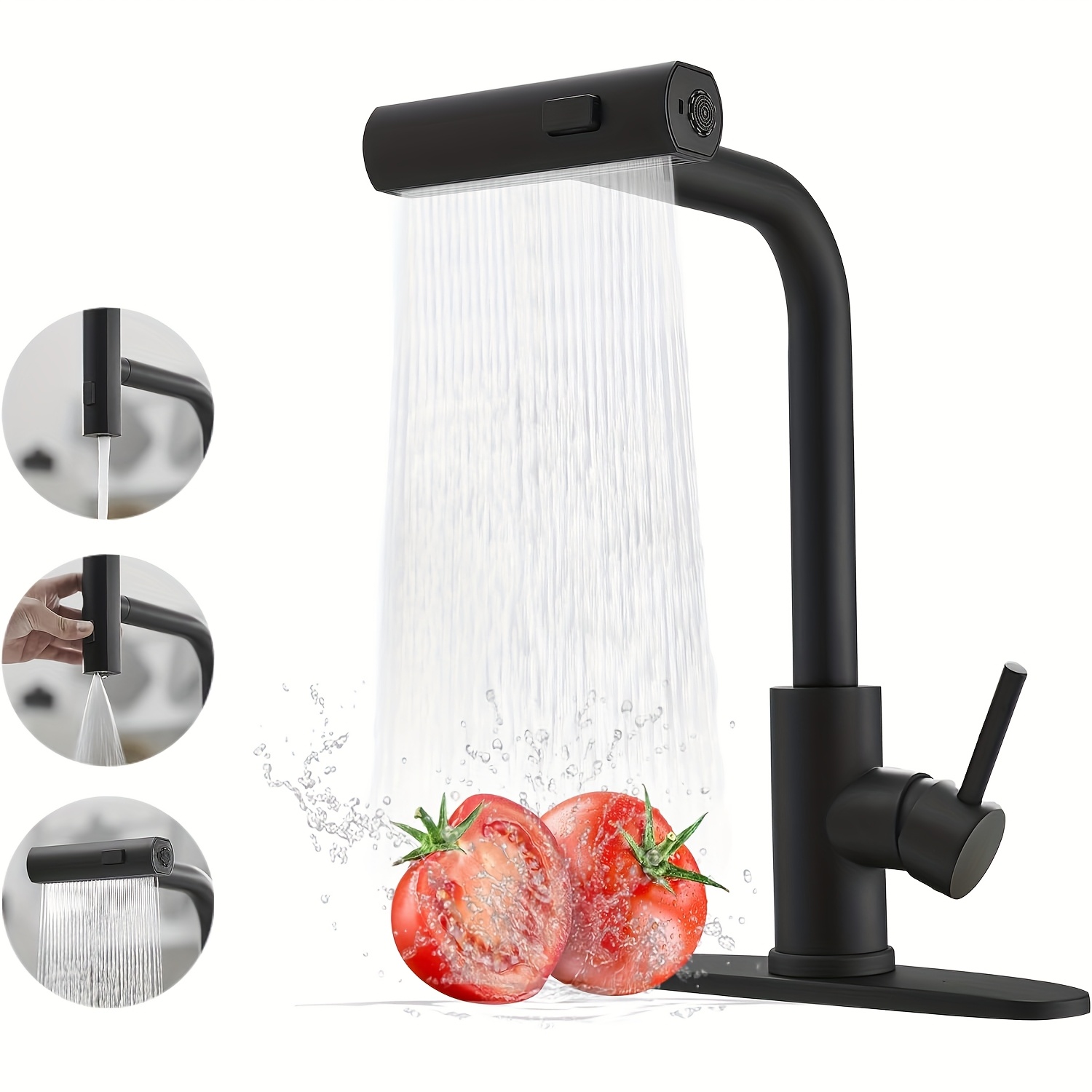 1 PC Black Kitchen Faucet With - Commercial Kitchen Faucets reseña y precio