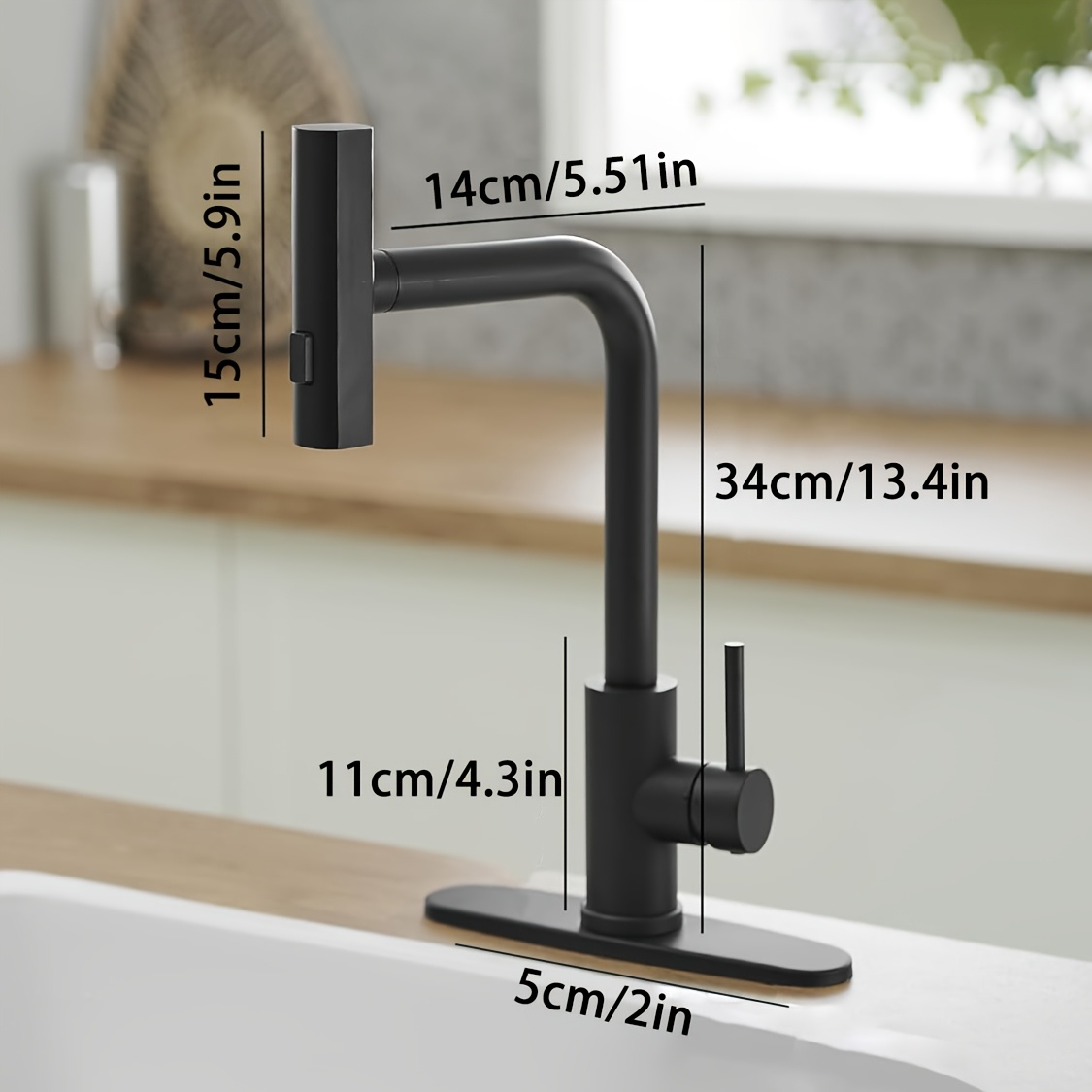 1 PC Black Kitchen Faucet With - Commercial Kitchen Faucets reseña y precio