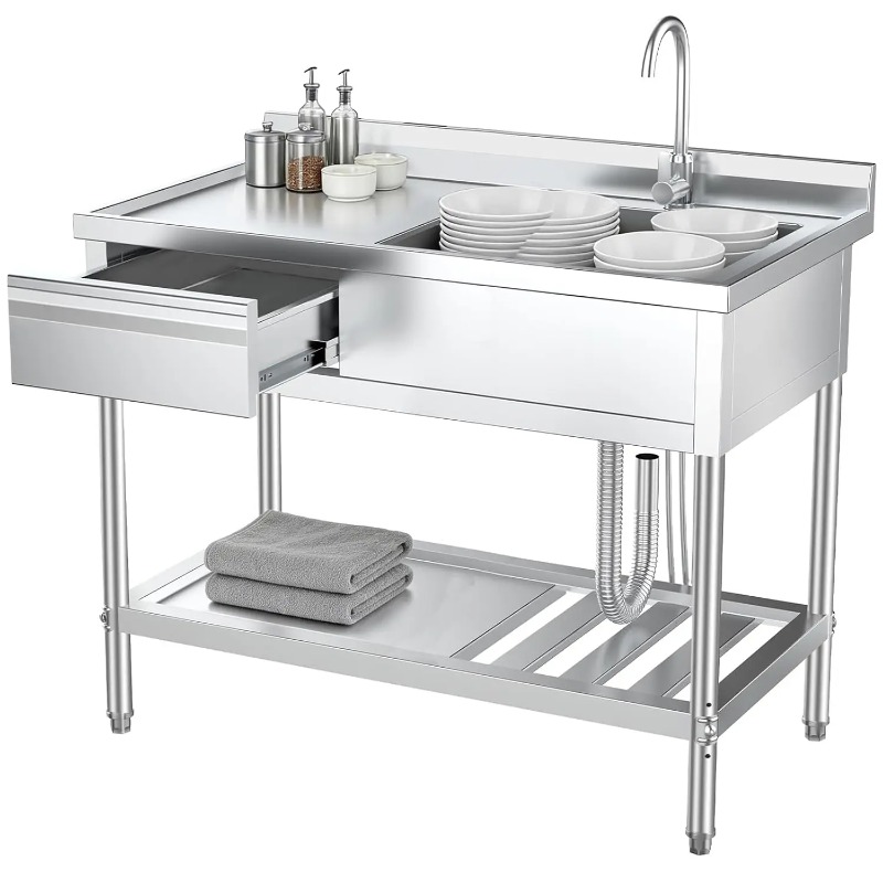Stainless Steel Utility Sink w - Commercial Kitchen Plumbing reseña y precio