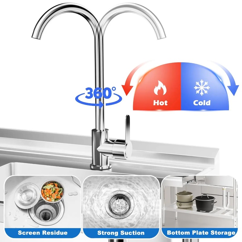 Stainless Steel Utility Sink w - Commercial Kitchen Plumbing reseña y precio