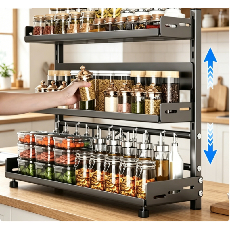 3 Tier Spice Storage Rack for  - Commercial Kitchen Shelving reseña y precio