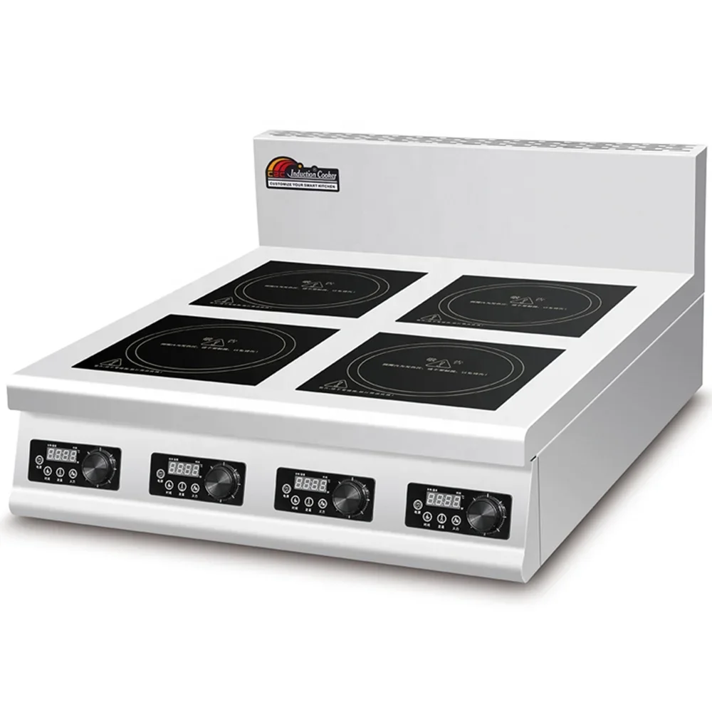 4 Burner Flat Industrial Comme - Range Commercial Kitchen reseña y precio