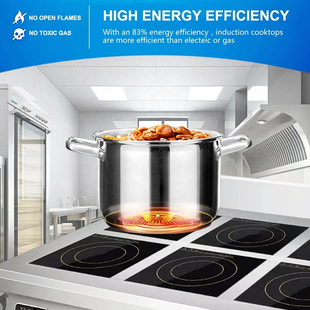 4 Burner Flat Industrial Comme - Range Commercial Kitchen reseña y precio