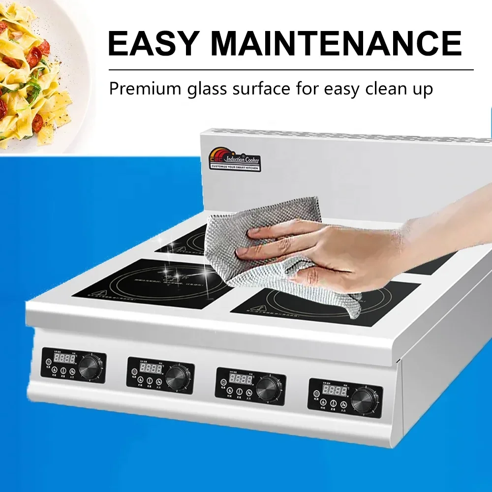 4 Burner Flat Industrial Comme - Range Commercial Kitchen reseña y precio
