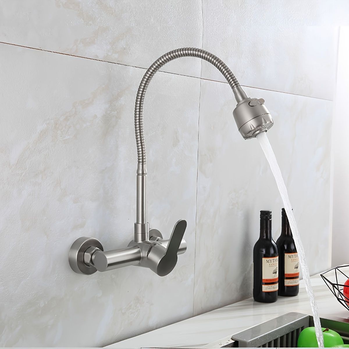 Wall-Mounted Kitchen Faucet, S - Commercial Kitchen Faucets reseña y precio