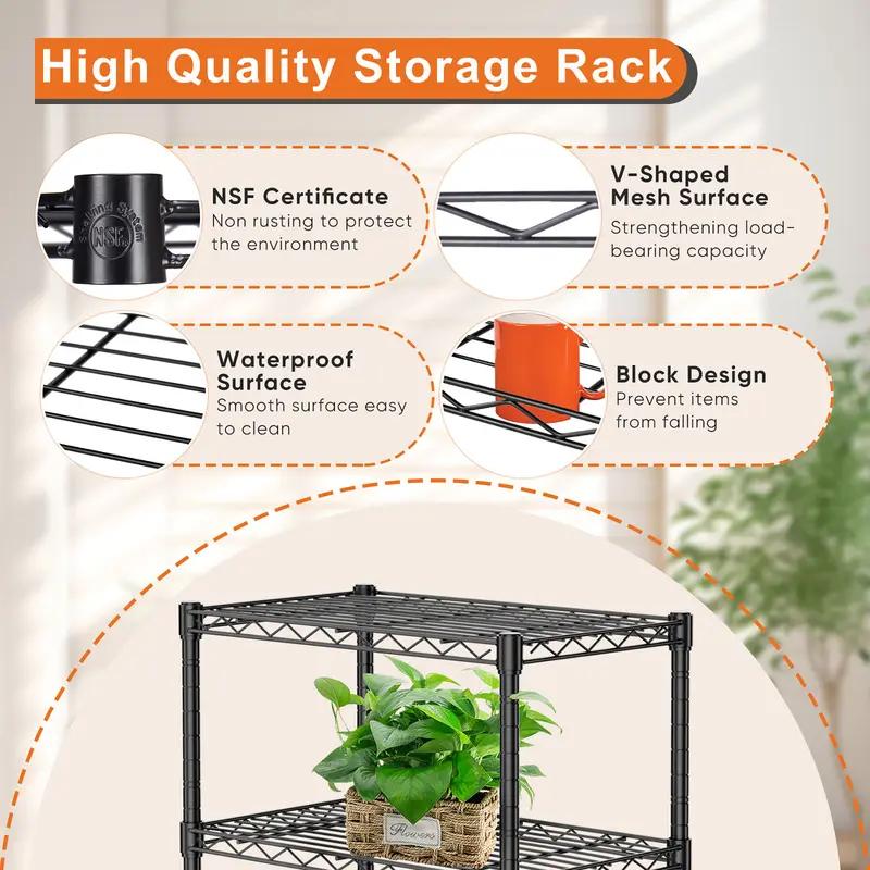 Sweetcrispy 4-Tier Metal Wire  - Commercial Kitchen Shelving reseña y precio