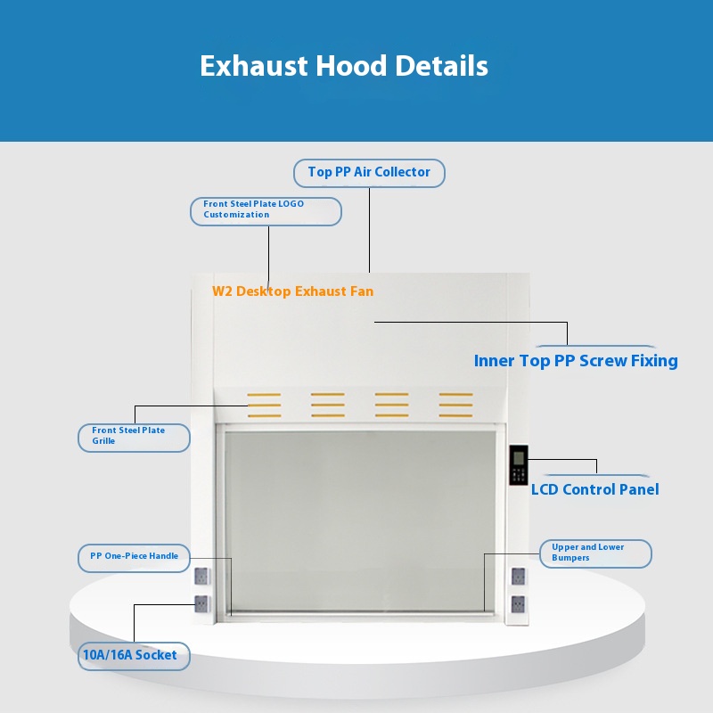 Steel Glass Edges Laboratory E - Commercial Exhaust Hood reseña y precio