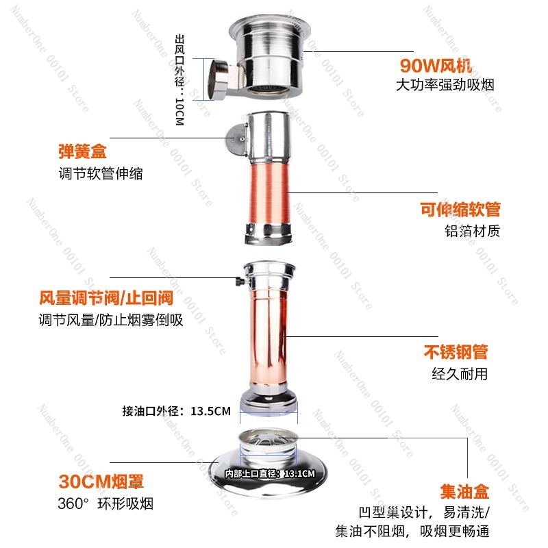 Telescopic Exhaust Duct Korean - Commercial Exhaust Hood reseña y precio