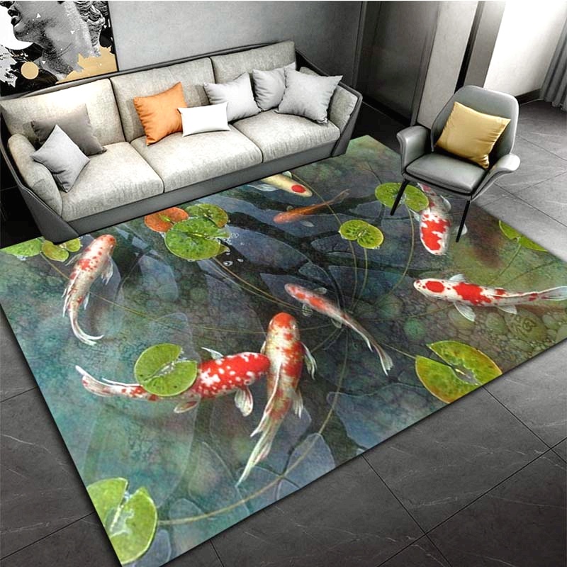 1pc 3D Koi Fish Rug - Non-Slip - Commercial Kitchen Mats Anti Fatigue reseña y precio