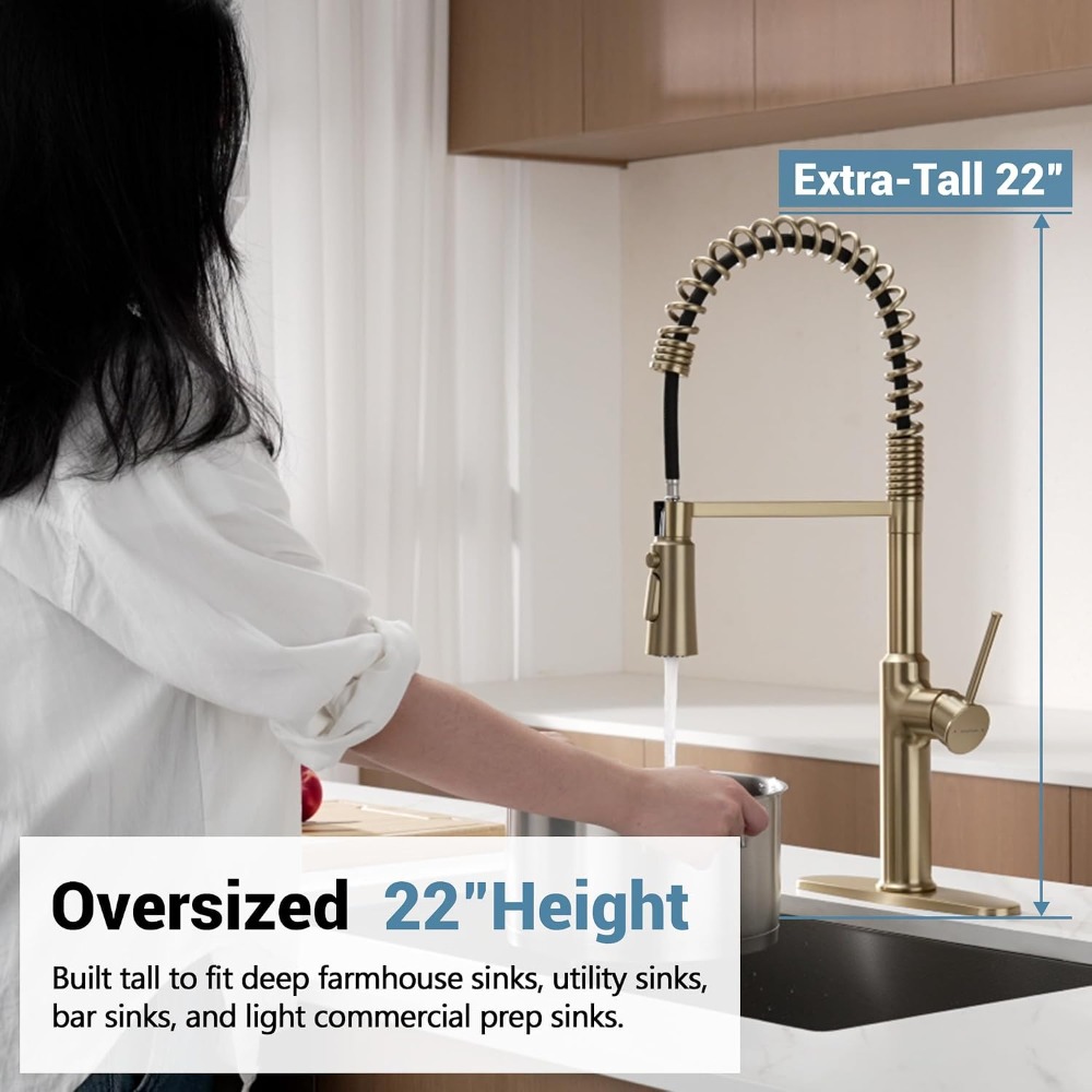 22'' Tall Brushed Gold Kitchen - Commercial Kitchen Design reseña y precio