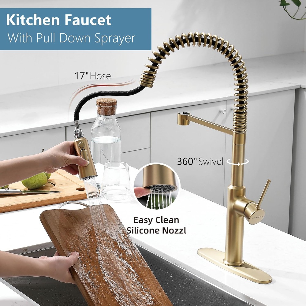 22'' Tall Brushed Gold Kitchen - Commercial Kitchen Design reseña y precio