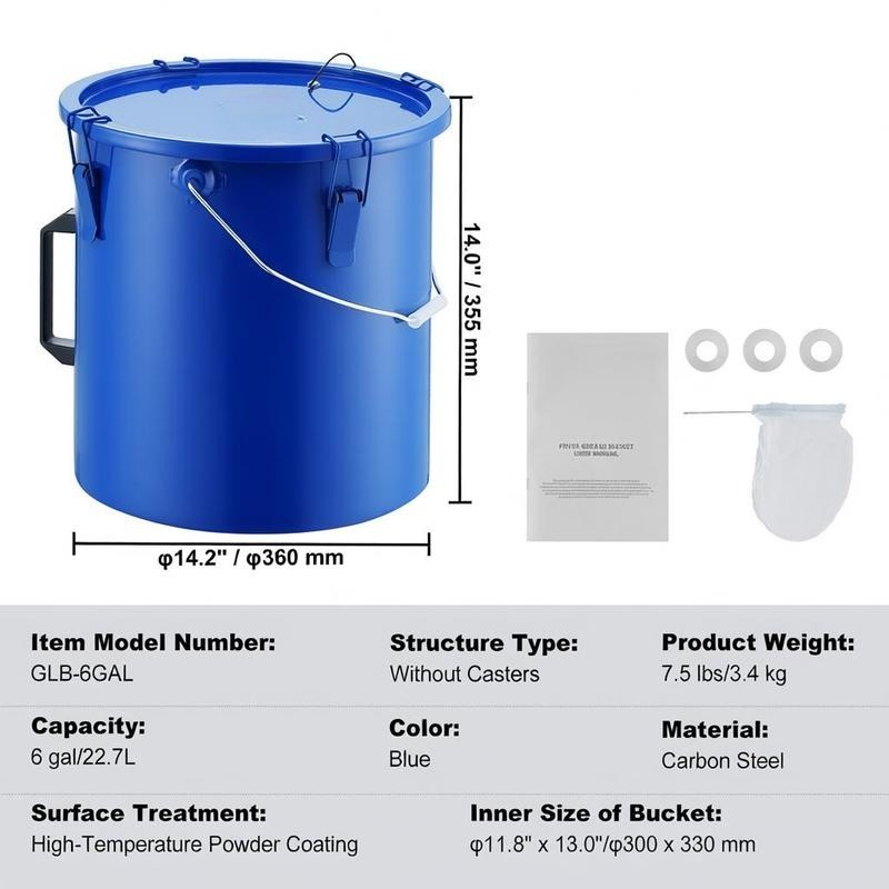 Carbon Steel Oil Storage Pail  - Commercial Kitchen Oil Disposal reseña y precio