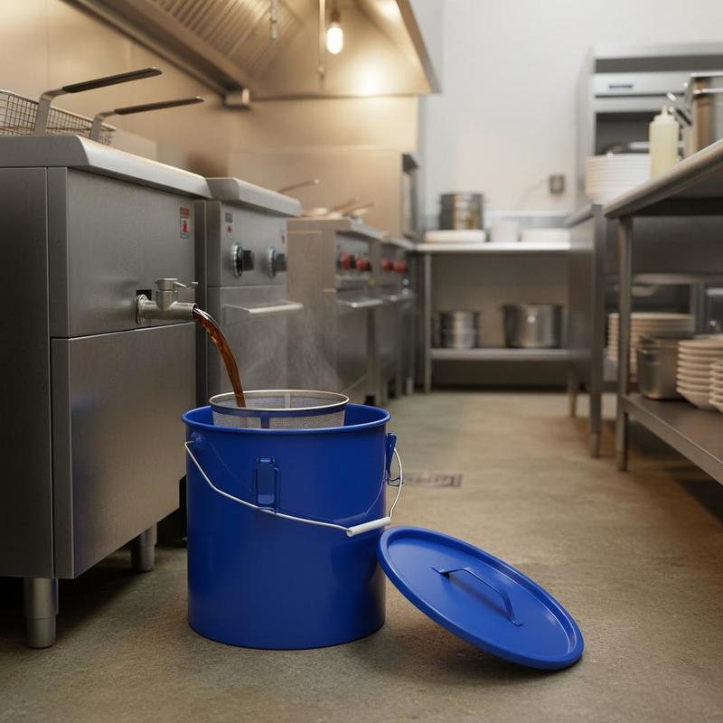 Carbon Steel Oil Storage Pail  - Commercial Kitchen Oil Disposal reseña y precio